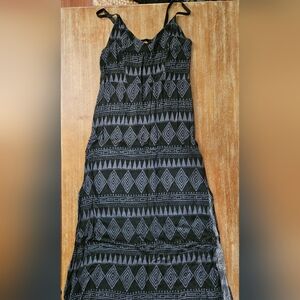 Hurley Black and Gray Tribal Patterned Dress Strappy Dress Womens Medium